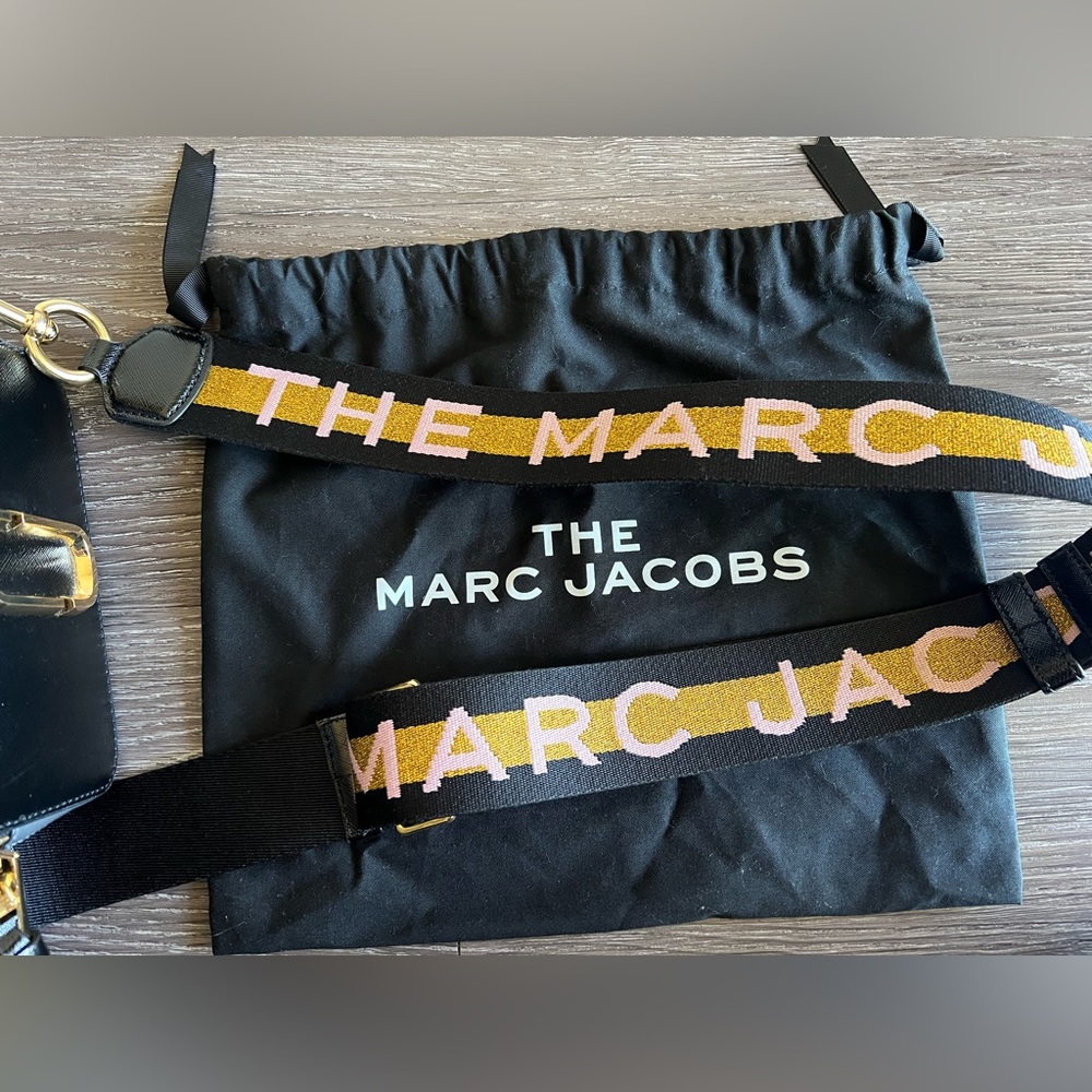 Marc Jacobs Black Crossbody Camera Bag with Yellow-Accent Strap - Picture 5 of 5